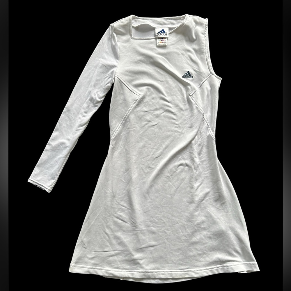 Y2K Vintage ADIDAS White Asymmetrical Tennis Sporty Dress Sz M (Fits S-M)
